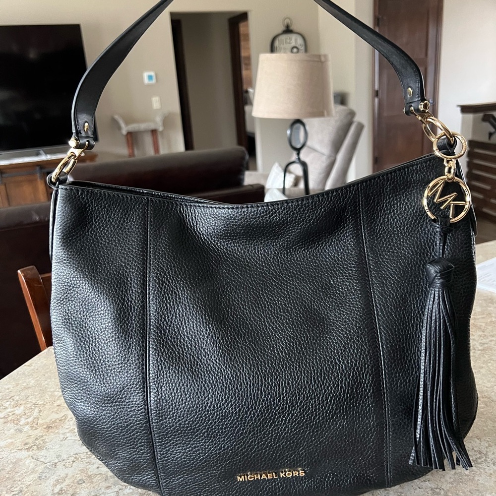 Michael Kors Black Leather Shoulder Bag